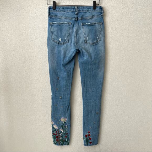 Zara Woman Premium Denim Collection Floral Embroidered Jeans - Picture 2 of 5